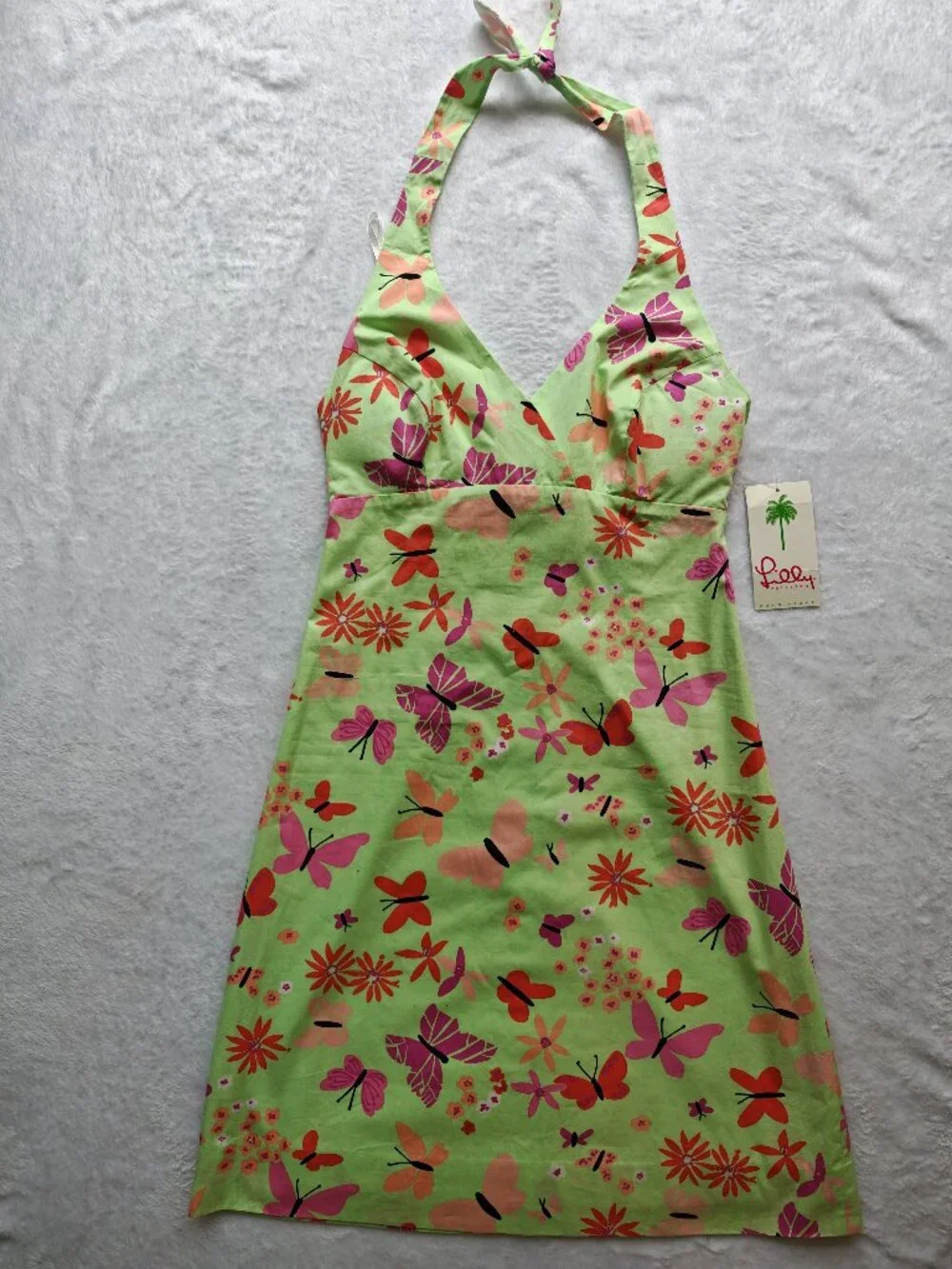 Lilly Pulitzer Candy Strapless Butterfly Floral Dress Size 6 NWT Green Pink Summ - Picture 2 of 10